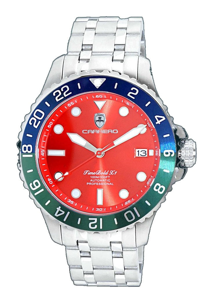 TIME BOLD- X10 BLUE-GREEN/  RED DIAL Red Dial
