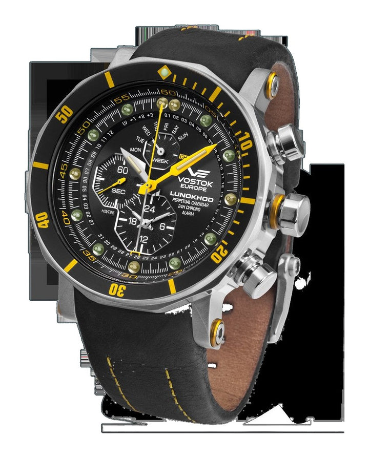 Lunokhod Black Dial / Black Leather Black Dial