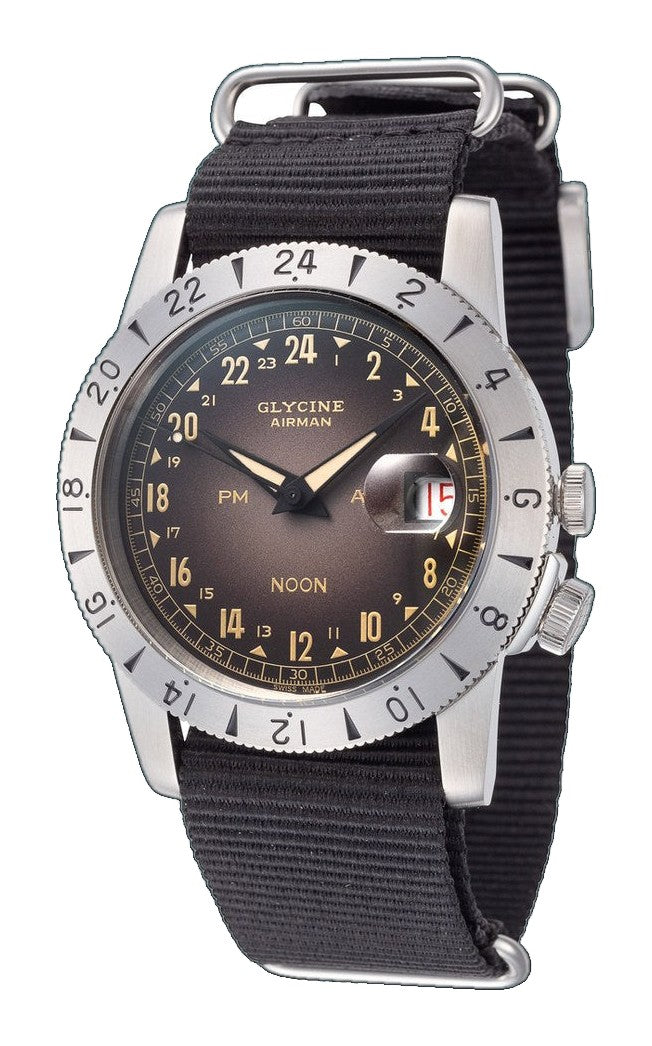 Airman Vintage Noon Purist 40mm / Black / Black Black Dial