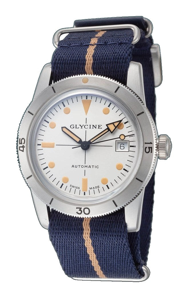 Glycine 39mm / Blue | Silver Dial