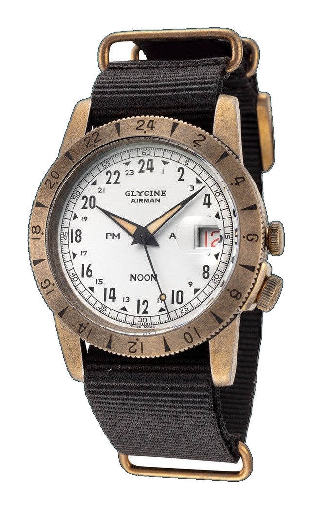 Glycine 40mm / Silver / Brass | Silver Dial