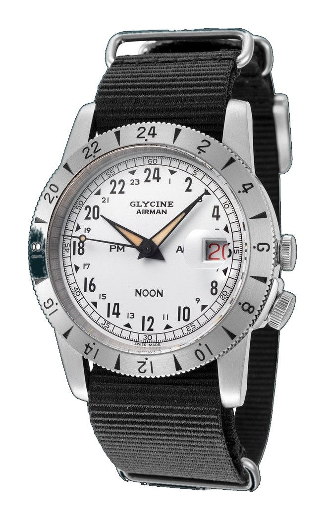 Glycine 40mm / Silver / Silver | Silver Dial