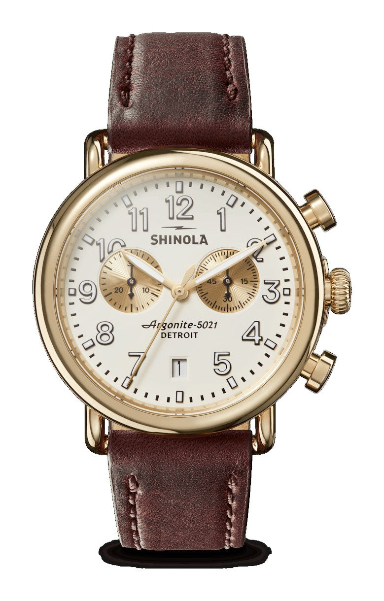Runwell 2 Eye Chrono 41mm White / Gold | White Dial