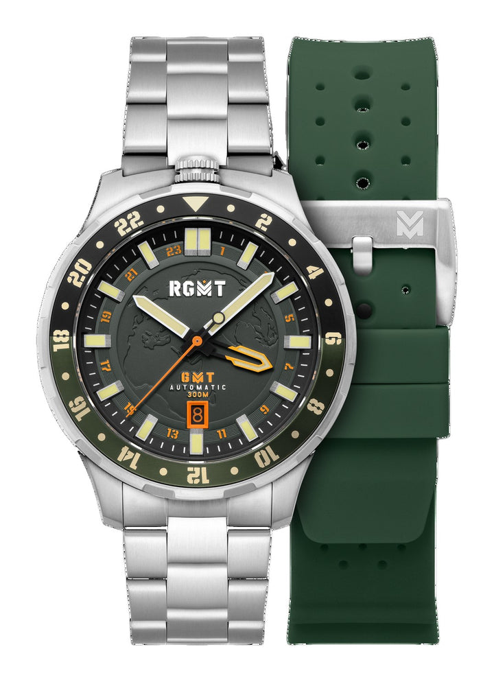 GLOBEMASTER GMT AUTOMATIC Green / Stainless Steel | Green Dial