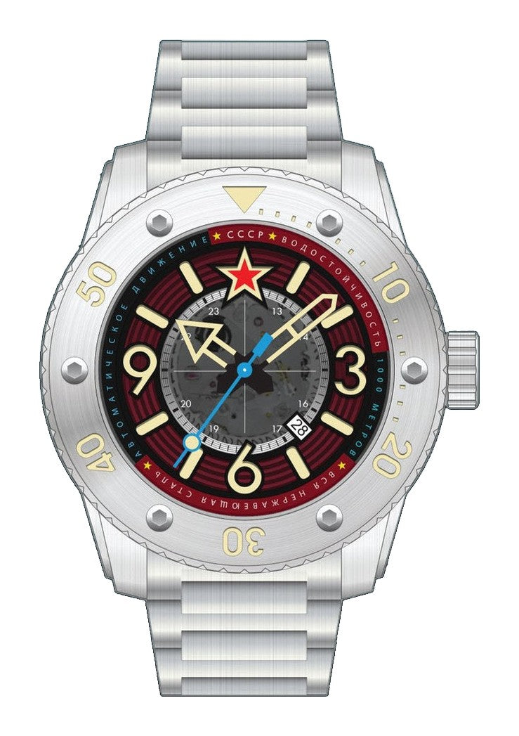 Barrakuda Limited Edition Silver / Red Red Dial