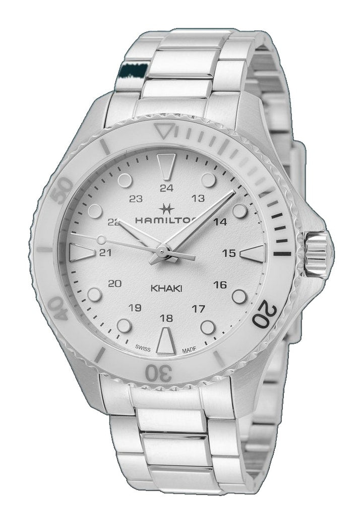 Khaki Navy 37mm / White / Silver White Dial
