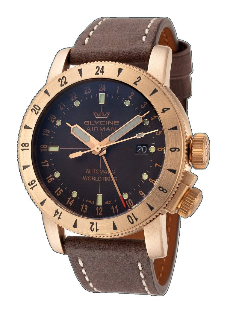Airman Contemporary Bronze GMT 44mm / Brown / Dark Brown Brown Dial