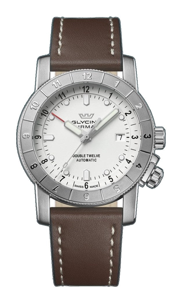 Ariman Double Twelve 42mm / White / Brown White Dial