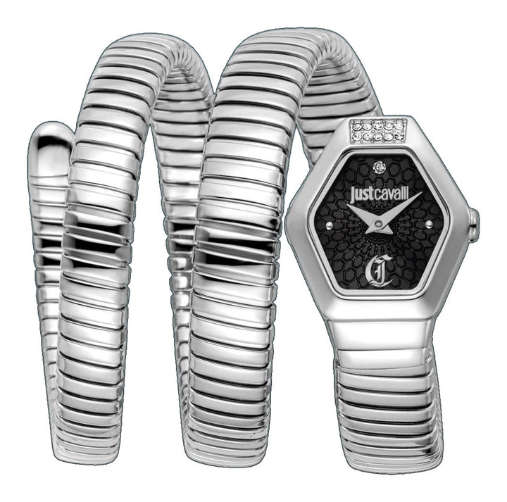 Snake 22.5mm / Black / Silver Black Dial