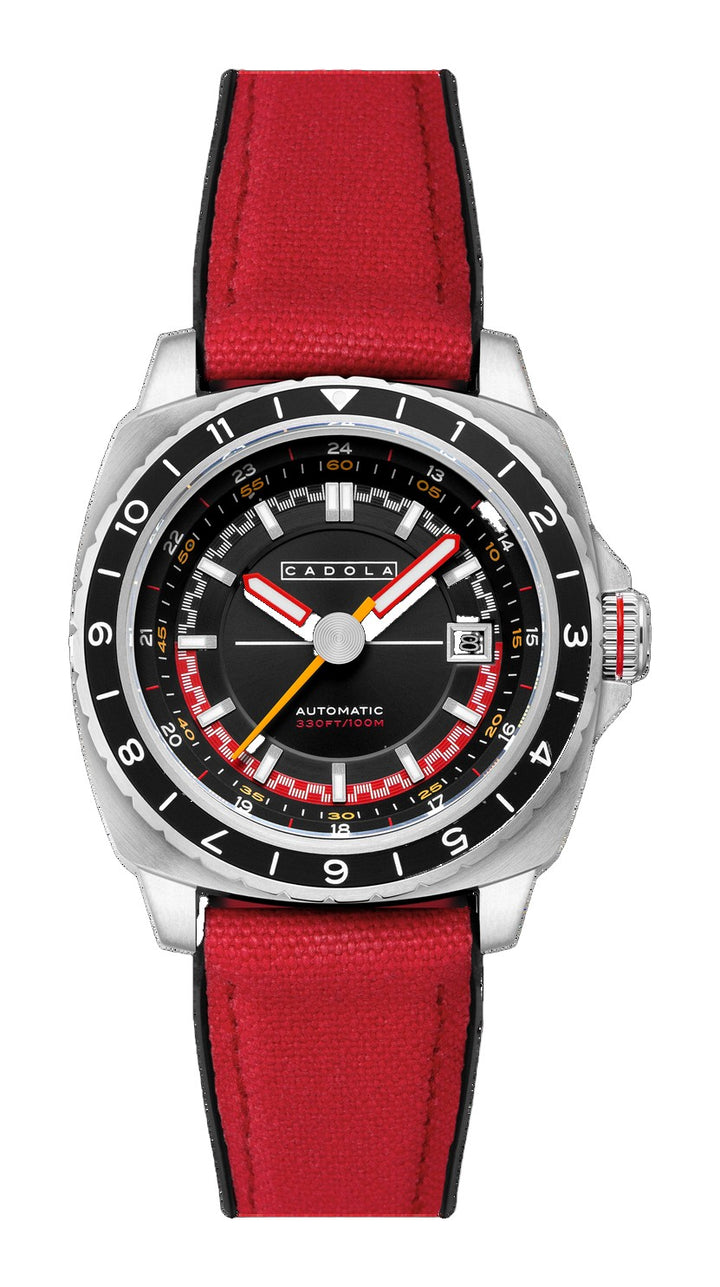 Overdrive Automatic Black / Red Canvas Black Dial