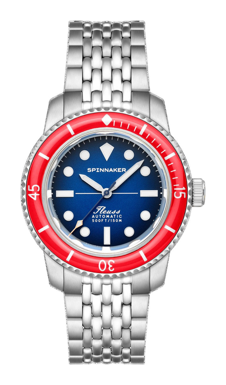 Fleuss 40 Automatic Red & Blue / Stainless Steel Blue Dial