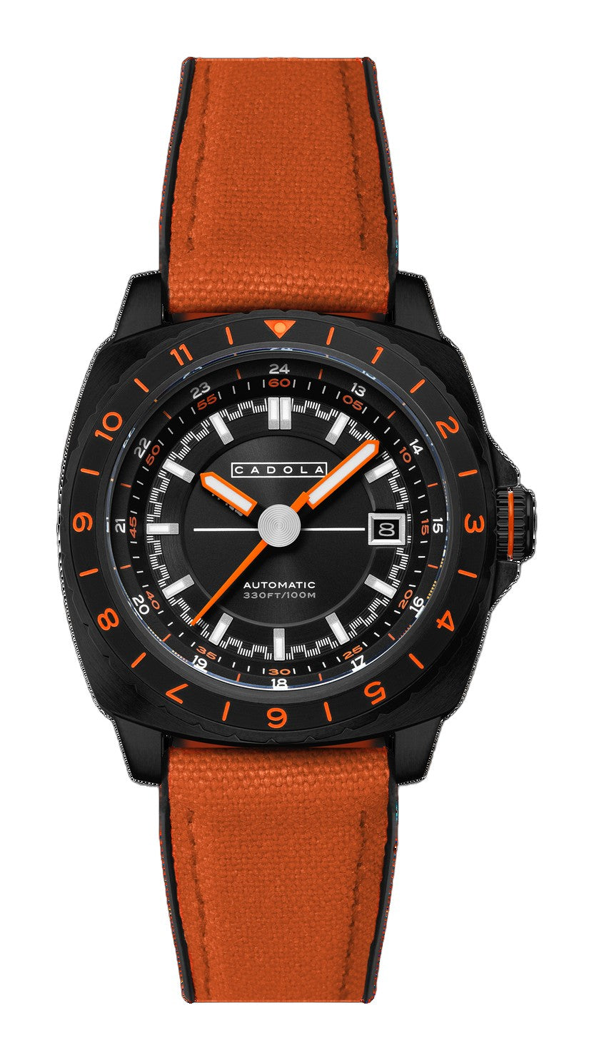 Overdrive Automatic Black / Orange Canvas Black Dial