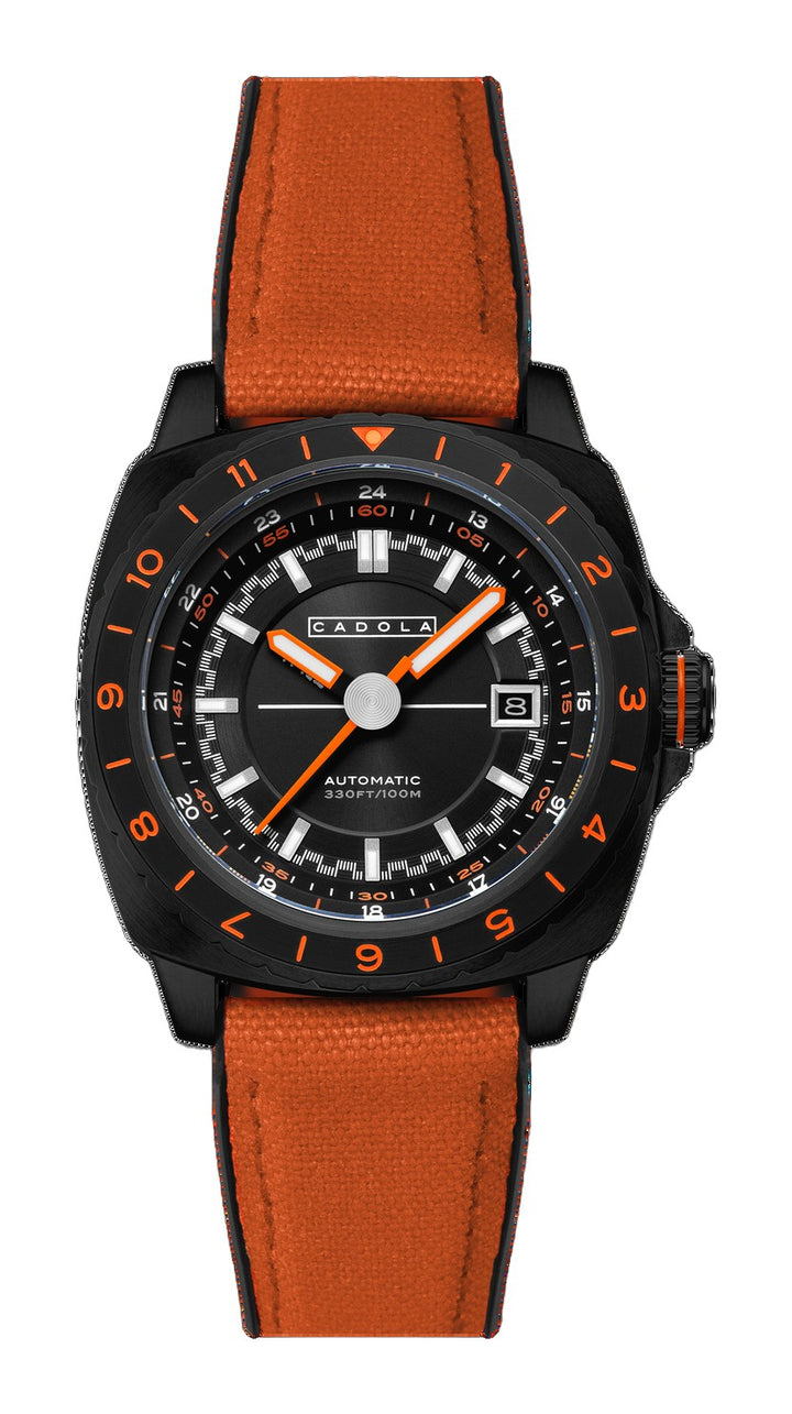 Overdrive Automatic Black / Orange Canvas Black Dial