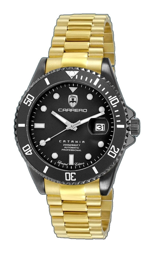 CATANIA -PD IP-BLACK / GOLDTONE Black Dial