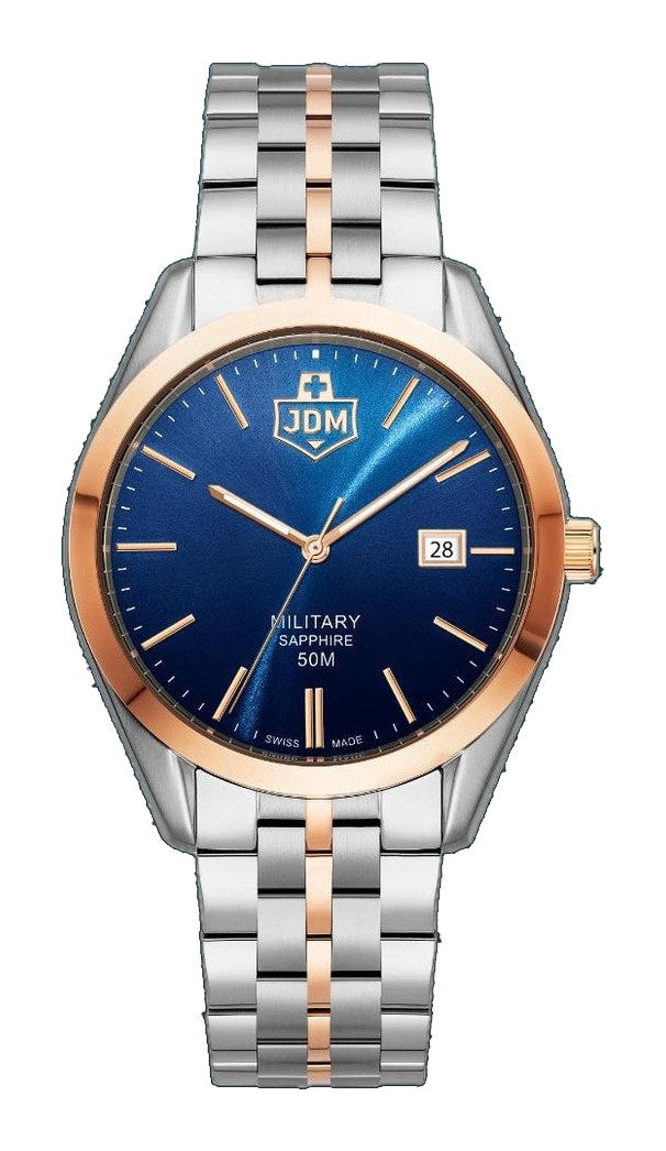 Interlaken Gents Blue dial, two-tone  bracelet Blue Dial