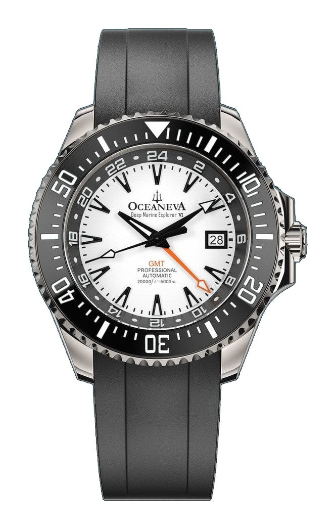 Deep Marine Explorer VI 6000M - GMT True Dive BlueLume White Dial