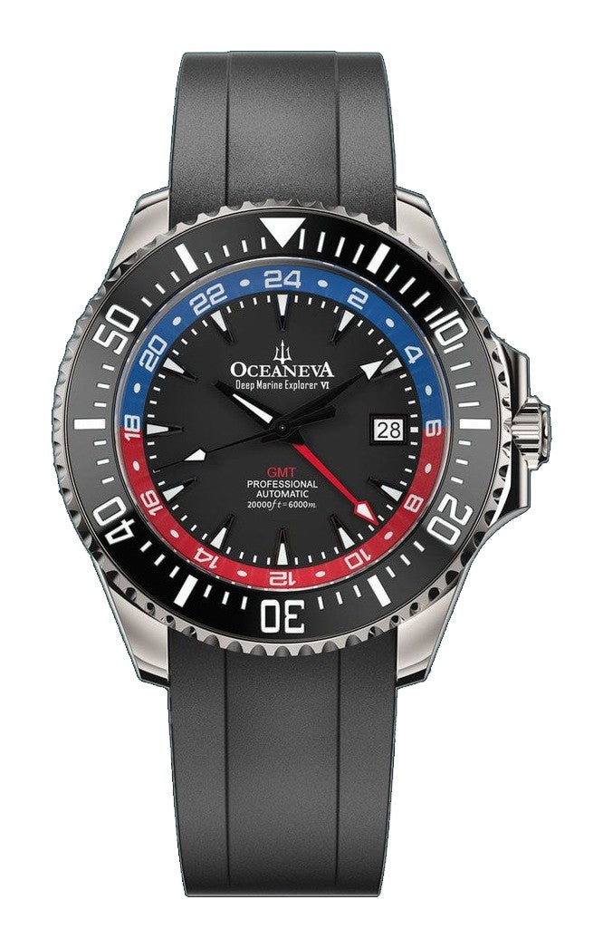 Deep Marine Explorer VI 6000M - GMT True Dive Blue/RedGMT Black Dial