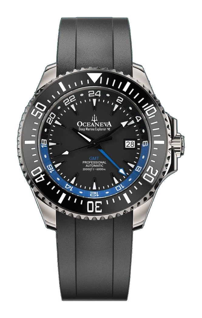 Deep Marine Explorer VI 6000M - GMT True Dive Black/BlueGMT Black Dial