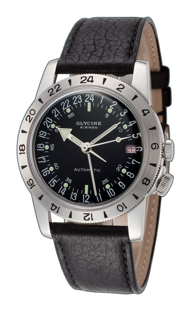 Airman No. 1 GMT 36mm / Black / Black Black Dial