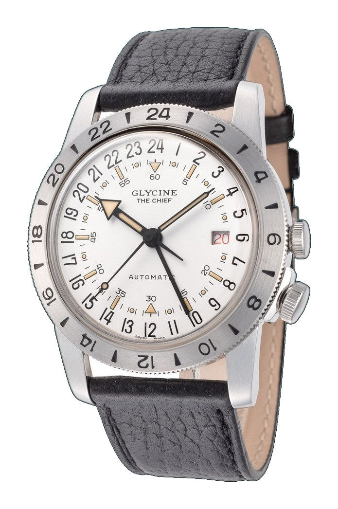 Airman The Chief GMT 40mm / White / Black White Dial