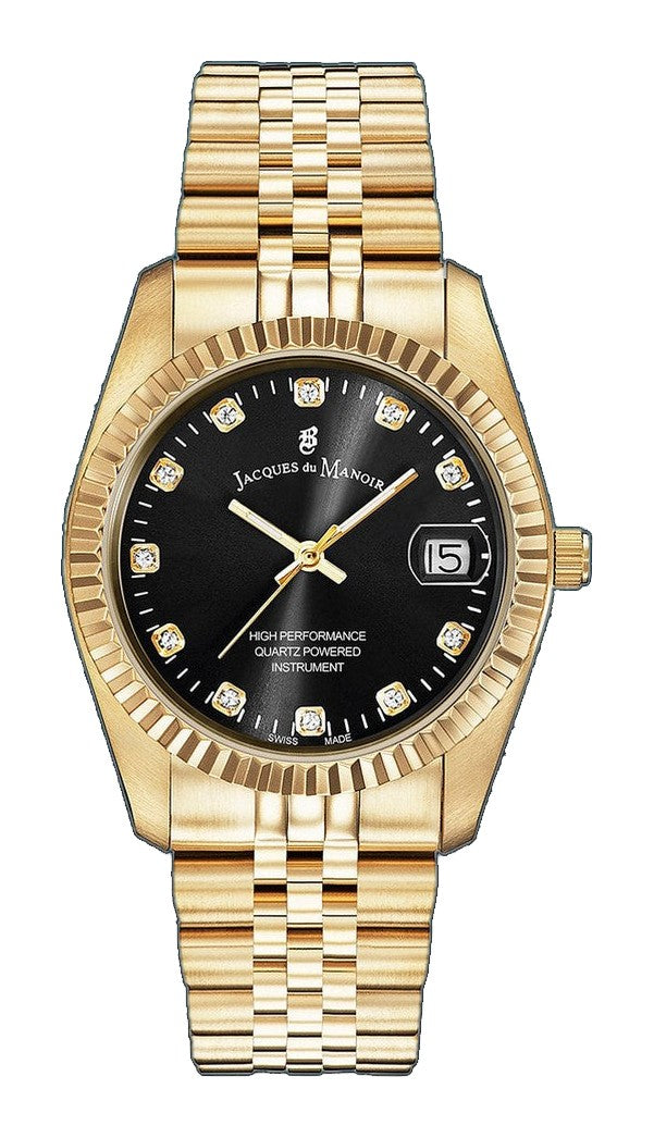 Inspiration Gold Stainless Steel Bracelet Black Dial