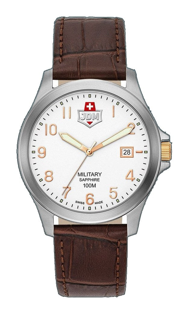 Alpha I White dial, brown leather White Dial
