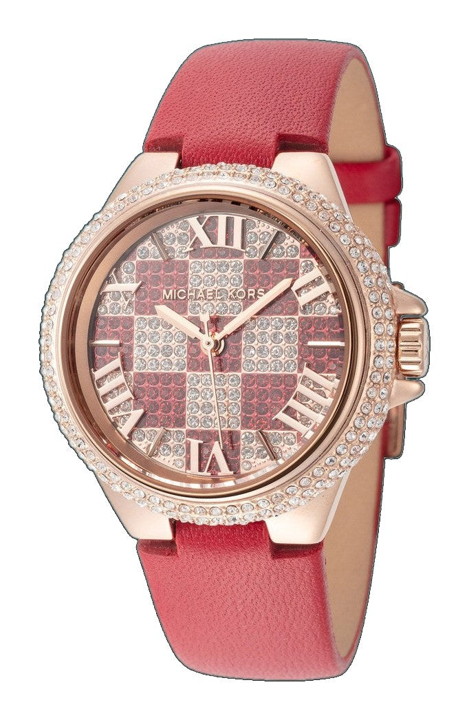 Camille 33mm / Crystal Pave / Red | Crystal Pave Dial