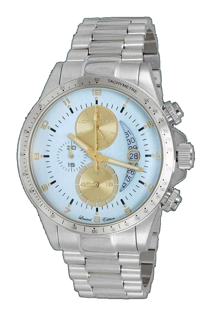 WINNER CIRCLE Yellow-Gold/Black - Silvertone | Light-blue Dial