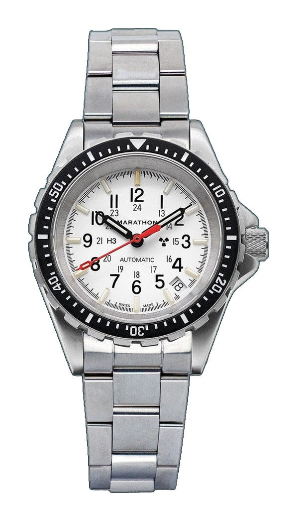 Divers Auto Medium Search and Rescue White NGM/Steel Bracelet Arctic White Dial