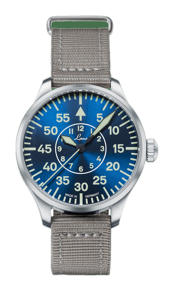 Aachen Blaue Stunde 39 nylon bracelet Blue Dial