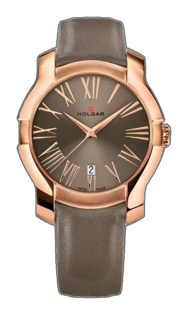 Women's Champagne Dial, 5N Rose Gold Case and Earth Leather Strap | Brown Dial