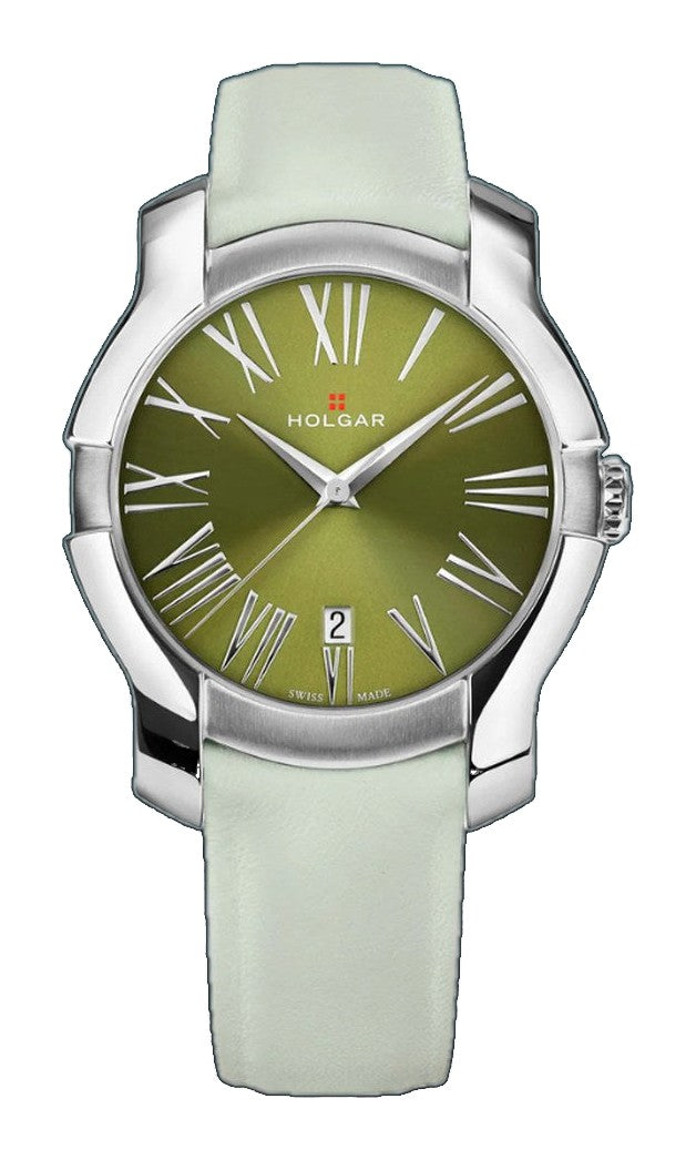 Women's Green Dial, Stainless Steel Case and Frost Leather Strap | Green Dial