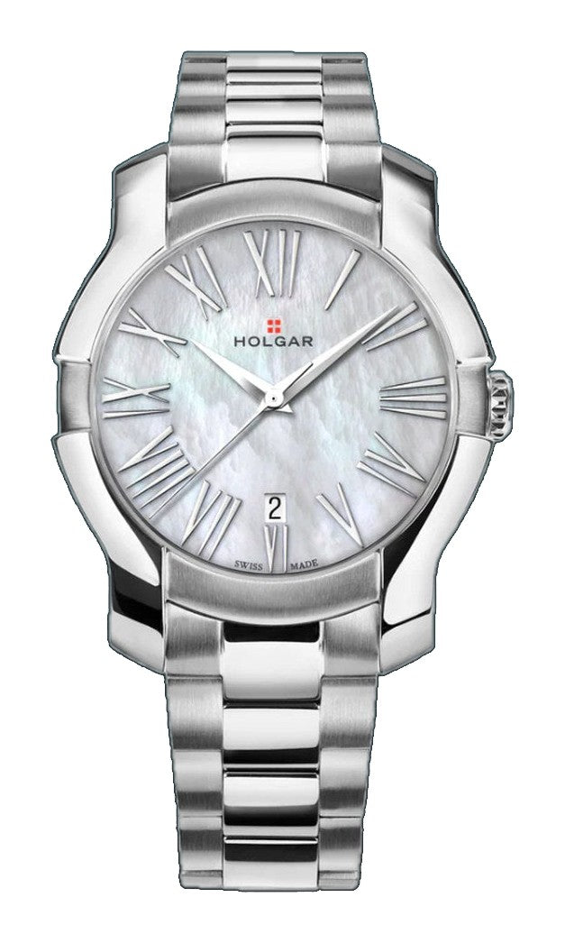 Women's White Mother of Pearl Dial, Stainless Steel Case and Bracelet | Pink Dial