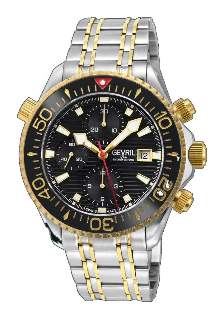 Hudson Yards Chronograph SW500 Chronograph , helium valve Diver BG | Black Dial
