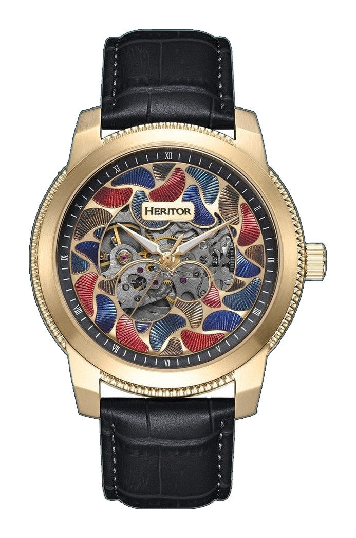 Emmanuel Semi Skeleton Custom Dial Black/Gold | MULTICOLOR Dial