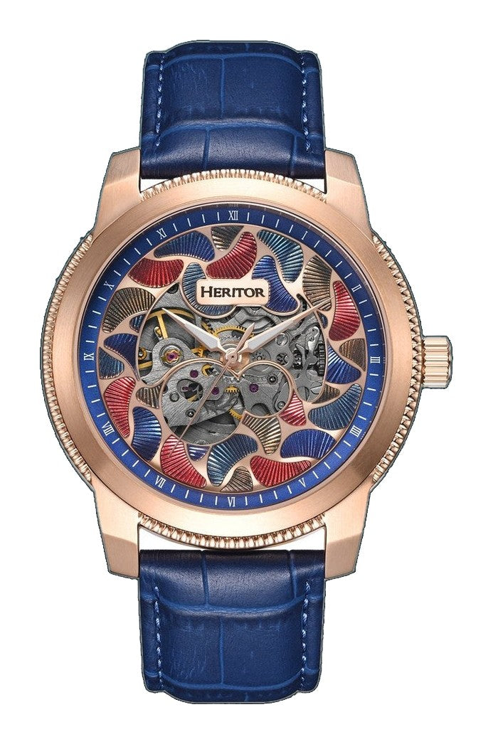 Emmanuel Semi Skeleton Custom Dial Blue/Rose Gold MULTICOLOR Dial