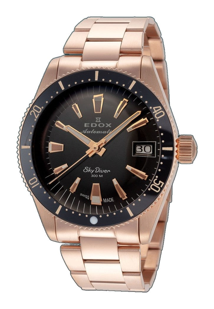 SkyDiver 38mm / Black / Rose Gold | Black Dial