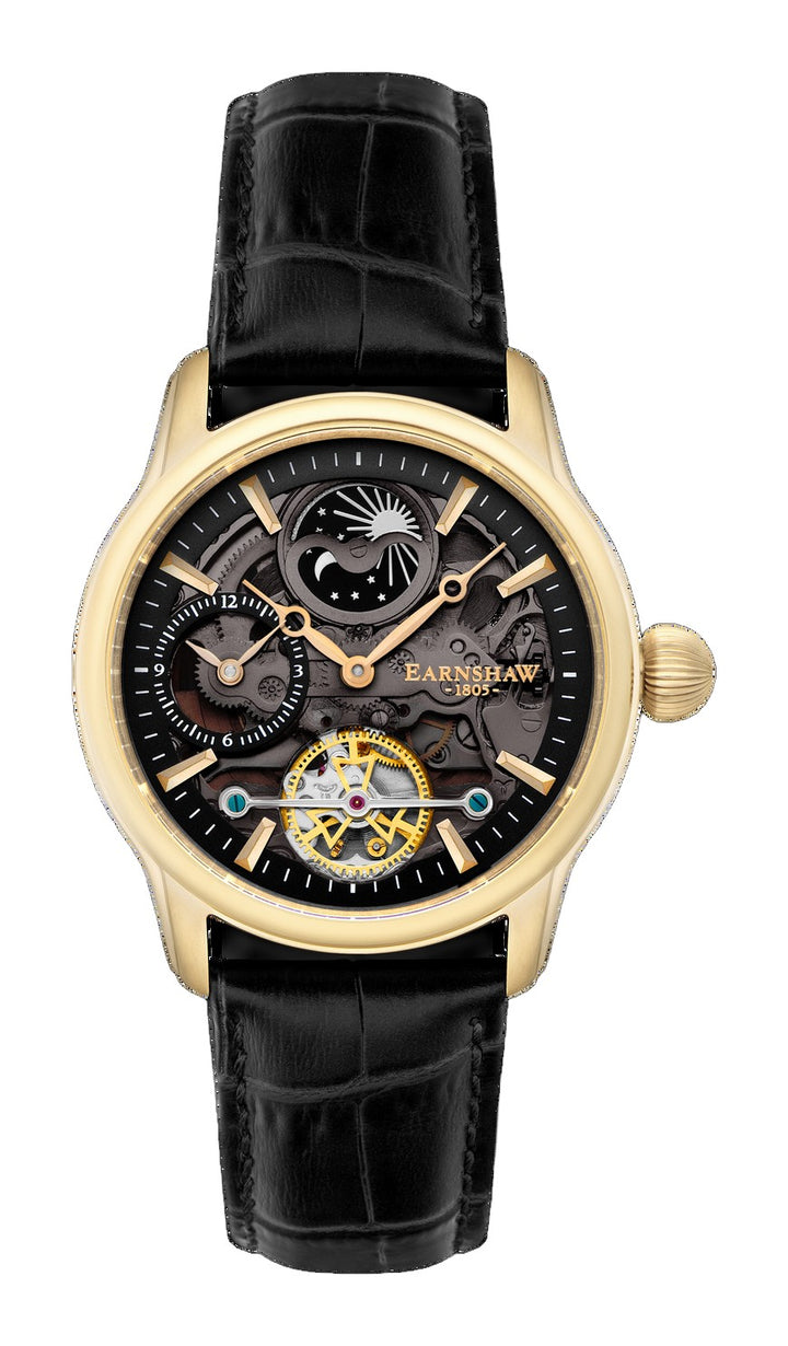 Longitude Shadow Automatic Black / Genuine Leather | Black Dial
