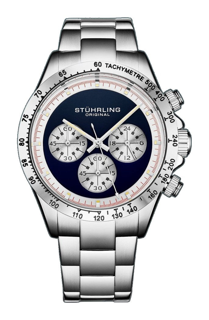 Chronomark 4066 Blue Textured Chronograph Dial/Stainless Steel bracelet | Blue Dial