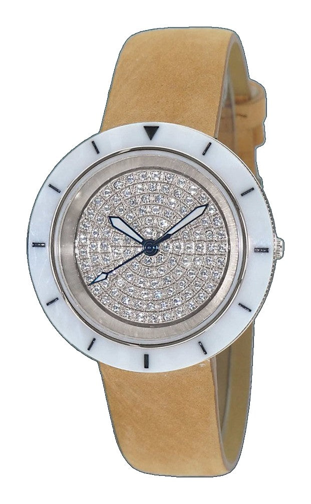 TOULON WHITE-SILVER / BROWN | Silver tone Dial