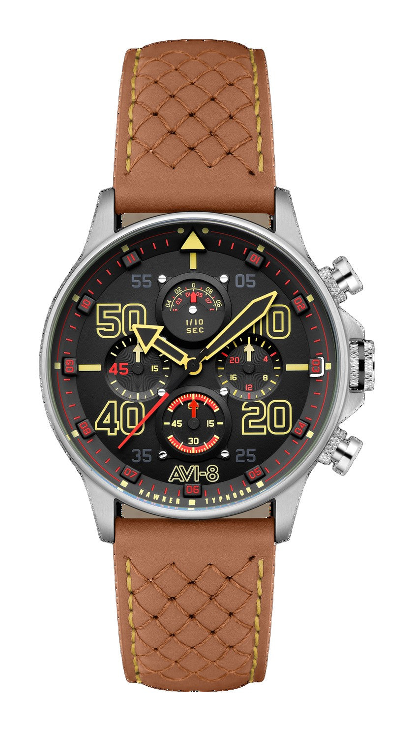 Coningham Chronograph Black / Leather Black Dial
