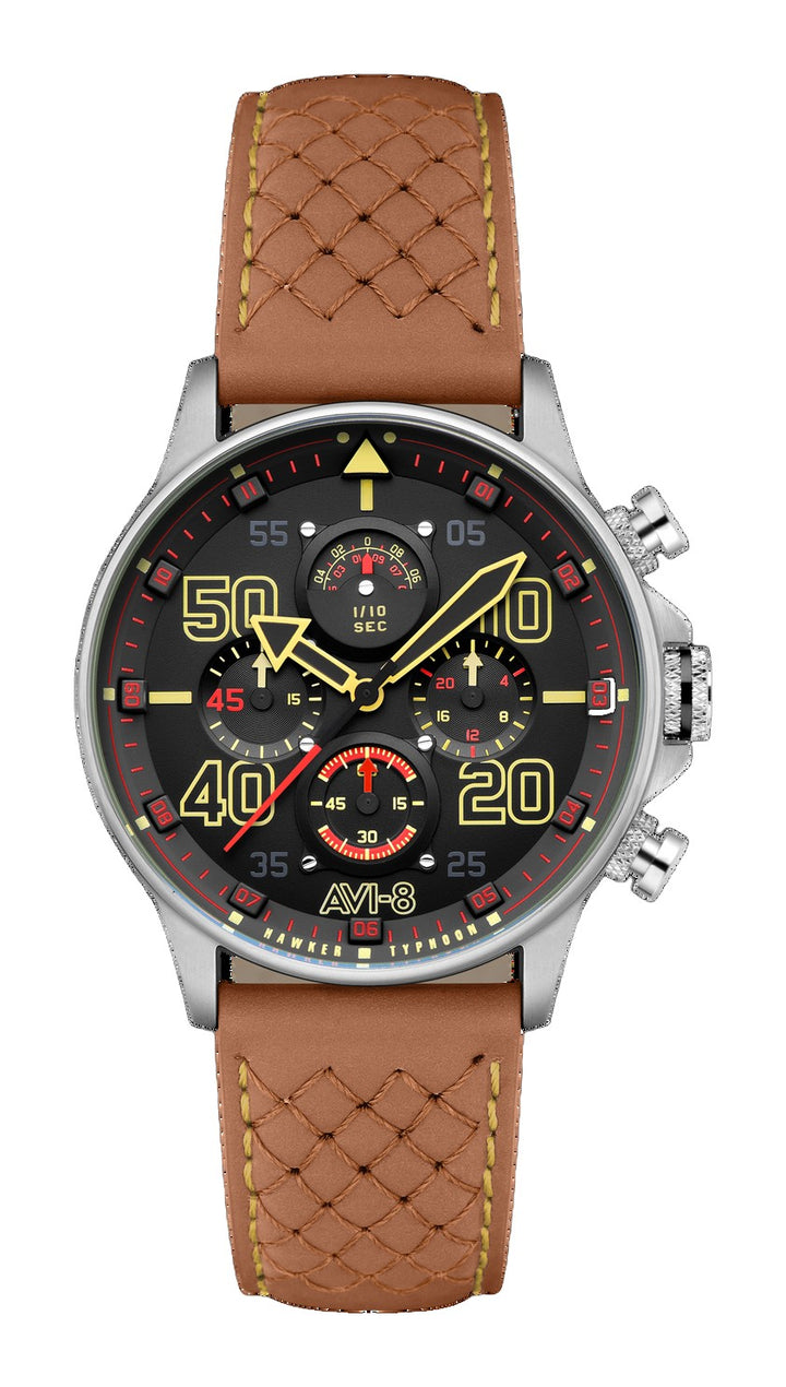 Coningham Chronograph Black / Leather Black Dial