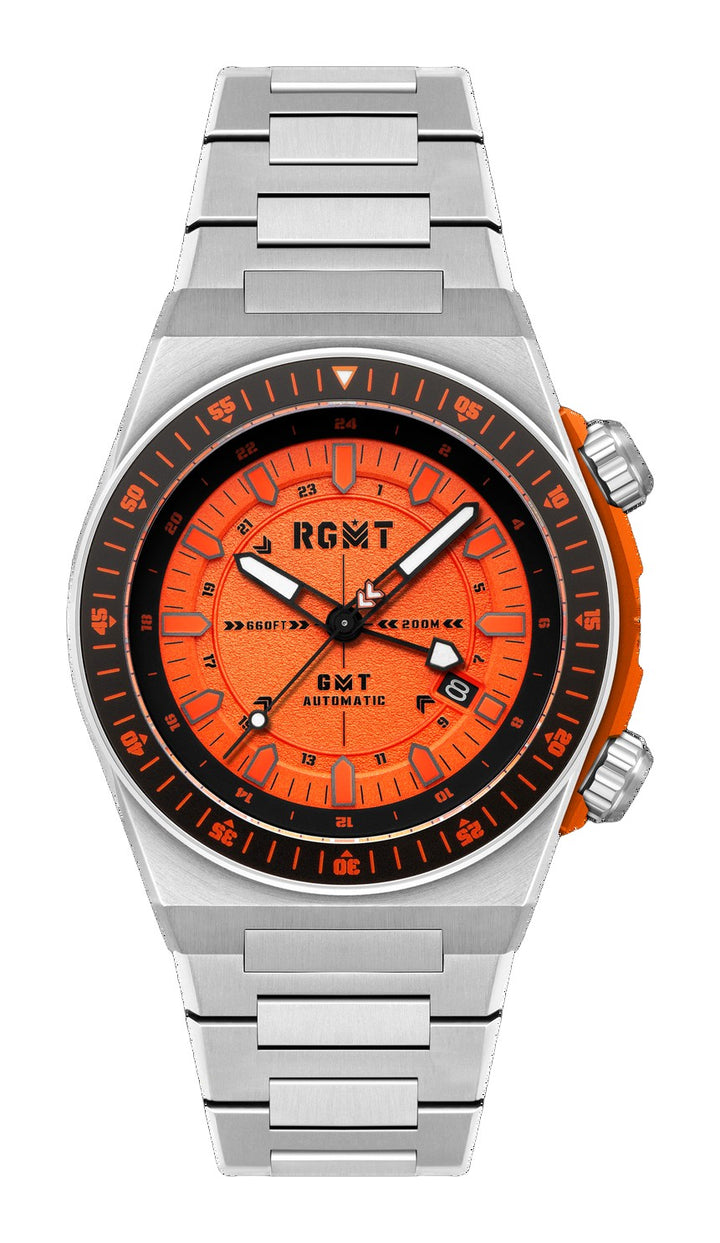 Marksman GMT Automatic Orange  / Stainless Steel | Orange Dial
