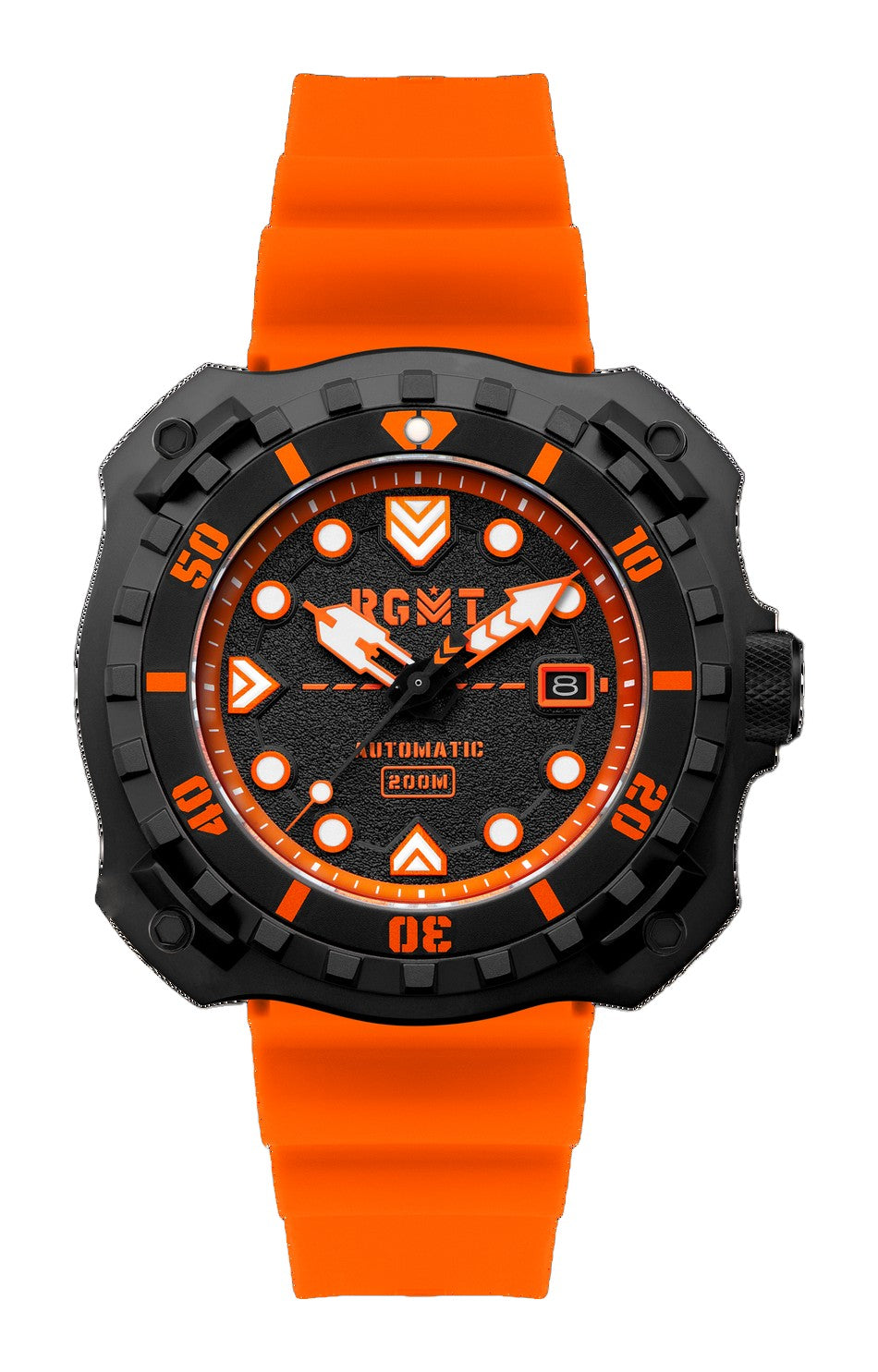 Minesweep Automatic Black & Orange / Silicone | Black Dial