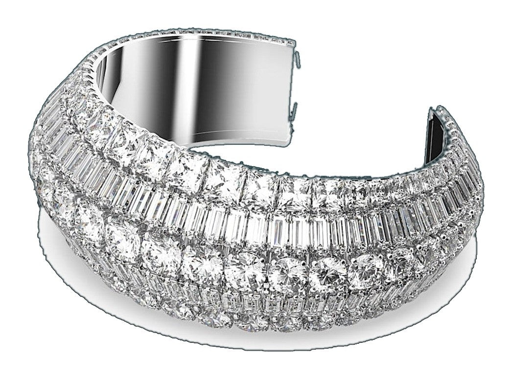 Hyperbola White / Rhodium-Plated
