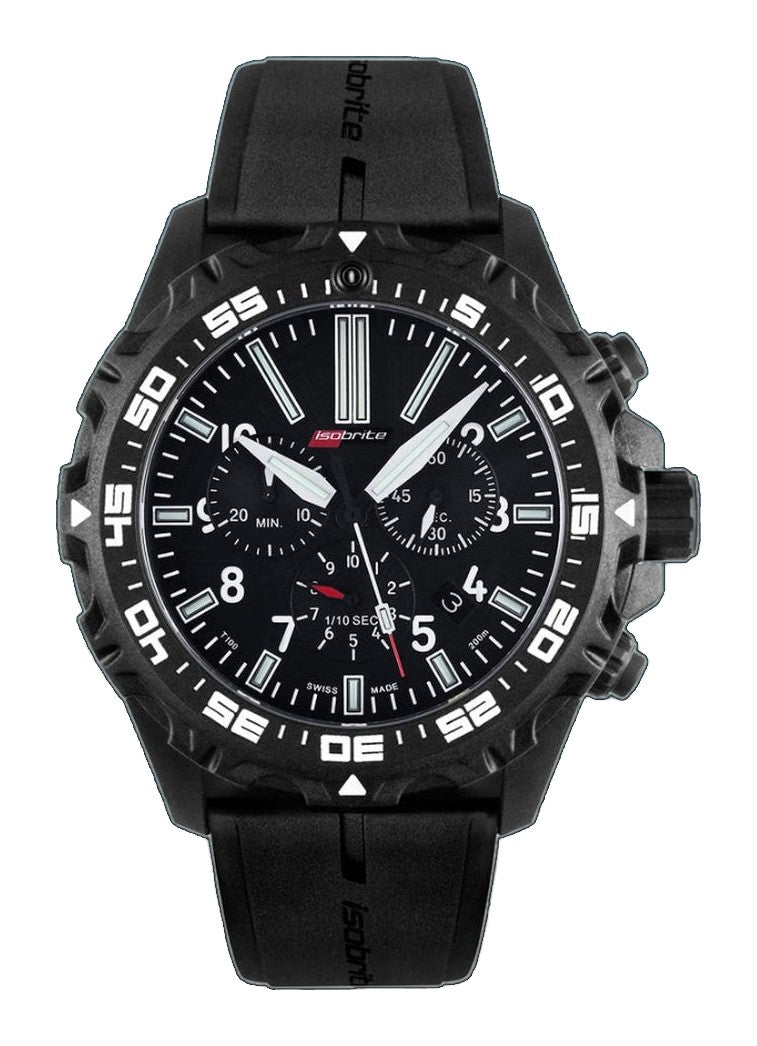 Swiss Made T100 Tritium Chronograph T100 Tritium Markers | Black Dial