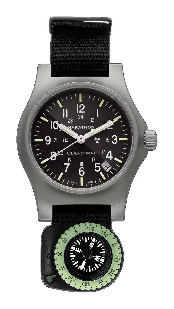 General Purpose Quartz with Date (+ Compass) Black NGM/Nylon | Matte Black Dial
