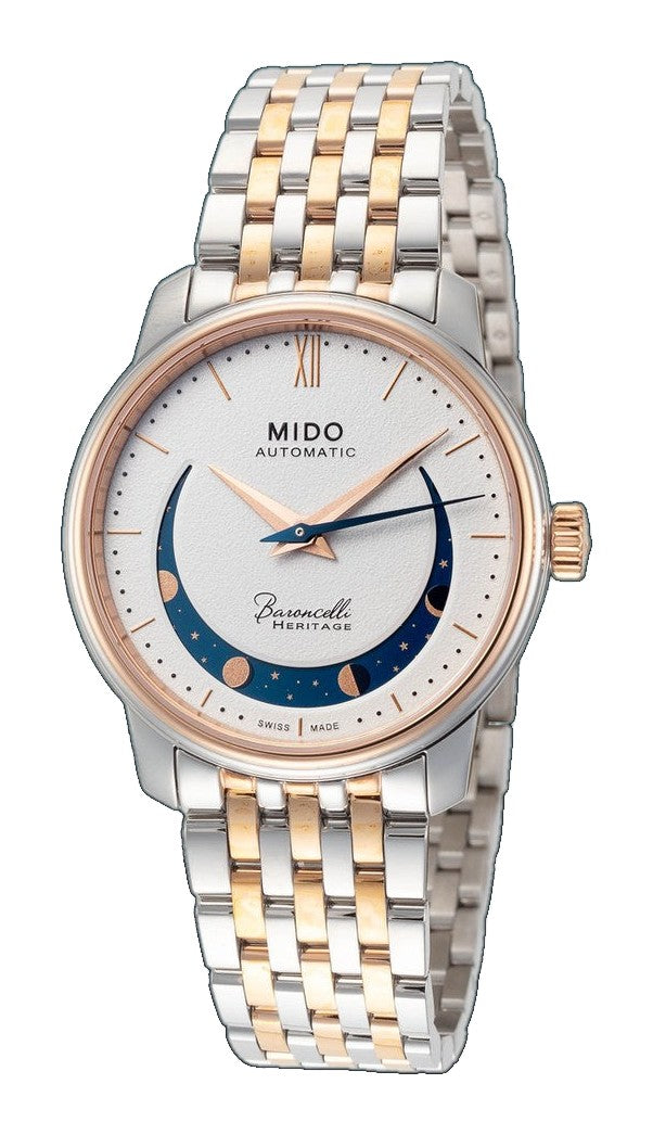 Smiling Moon 33mm / White / Silver and Gold | White Dial
