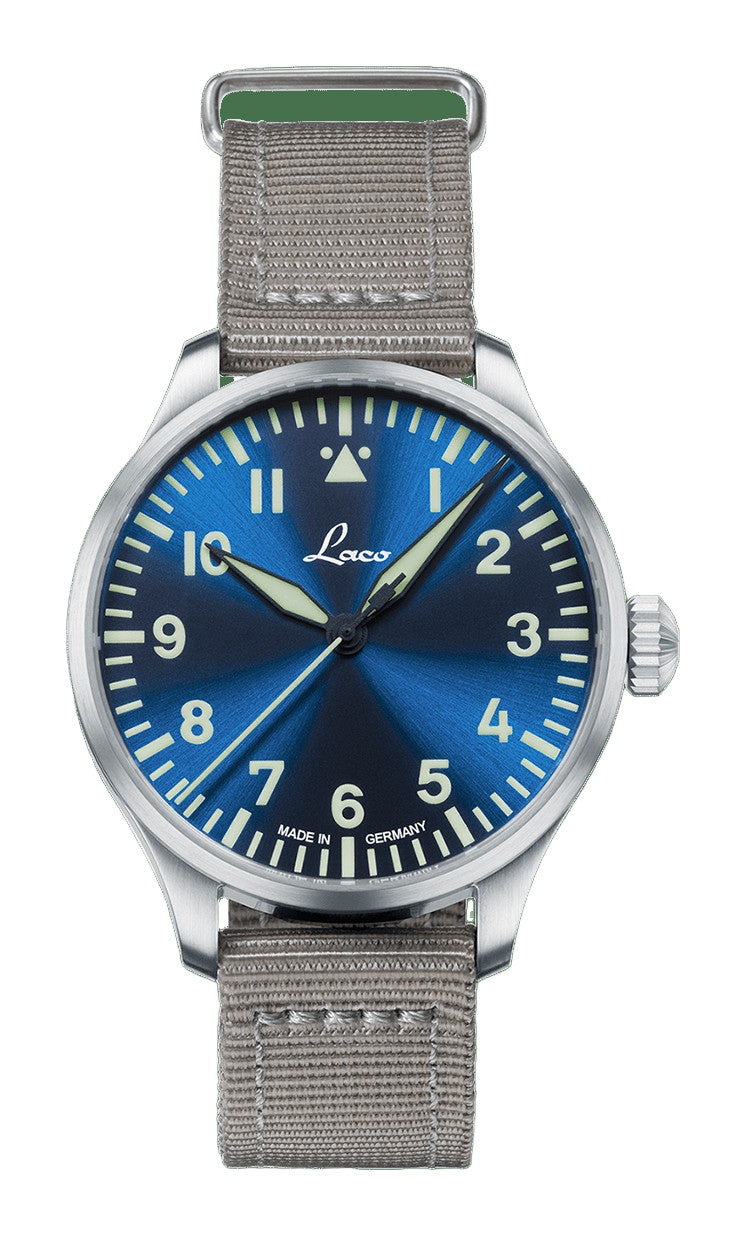 Augsburg Blaue Stunde 39 nylon bracelet Blue Dial
