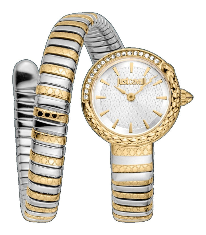 Just Cavalli 22mm / Silver and Gold / Silver | Silver Dial